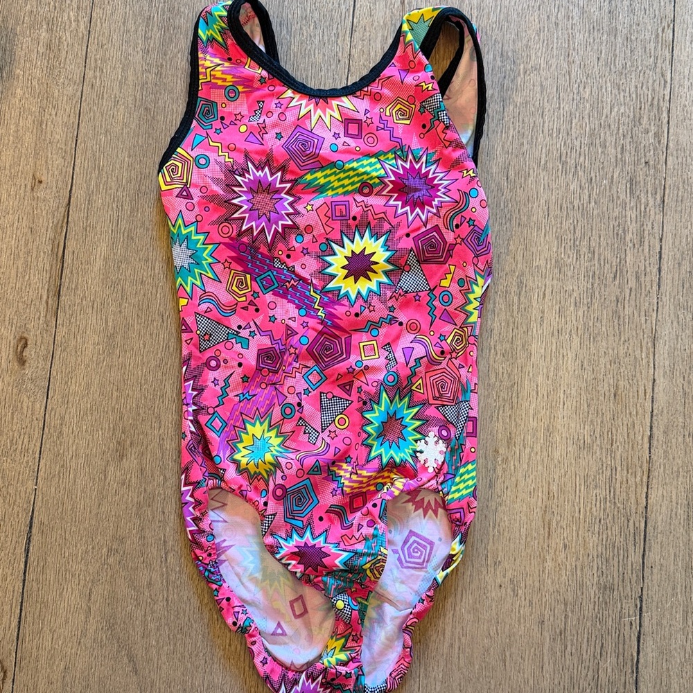 Vibrant Geometric Patterned Leotard - image 1